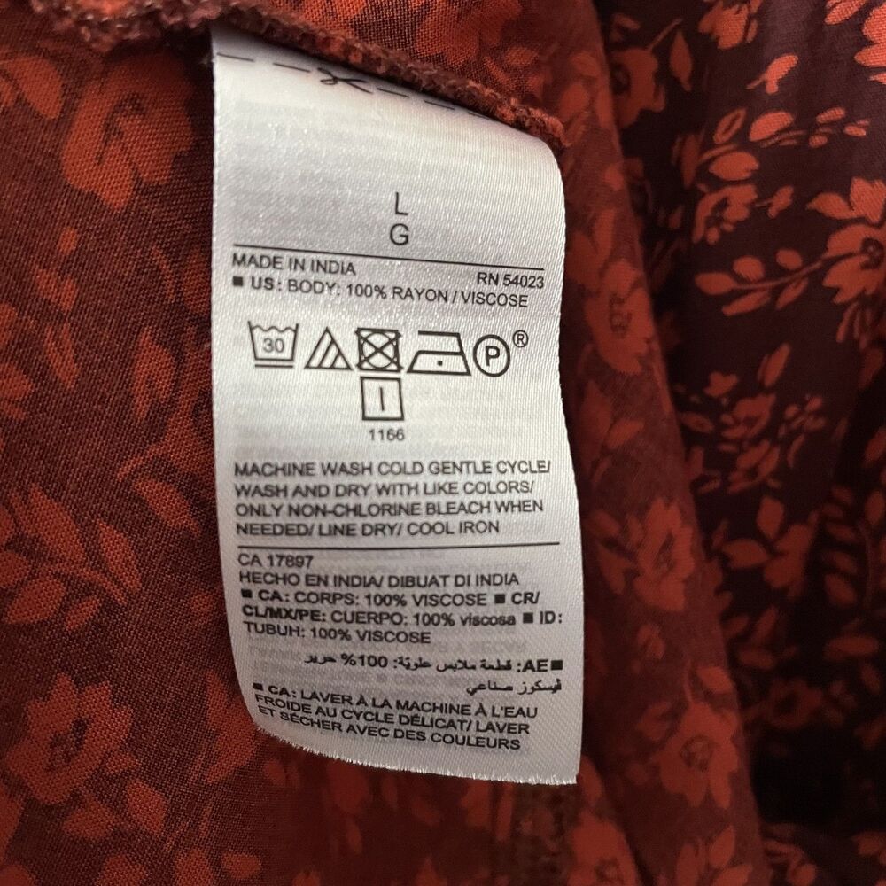 Old Navy Red Ditsy Floral Elastic Waist Tiered Hem Halter Maxi Dress Size L - Picture 10 of 12